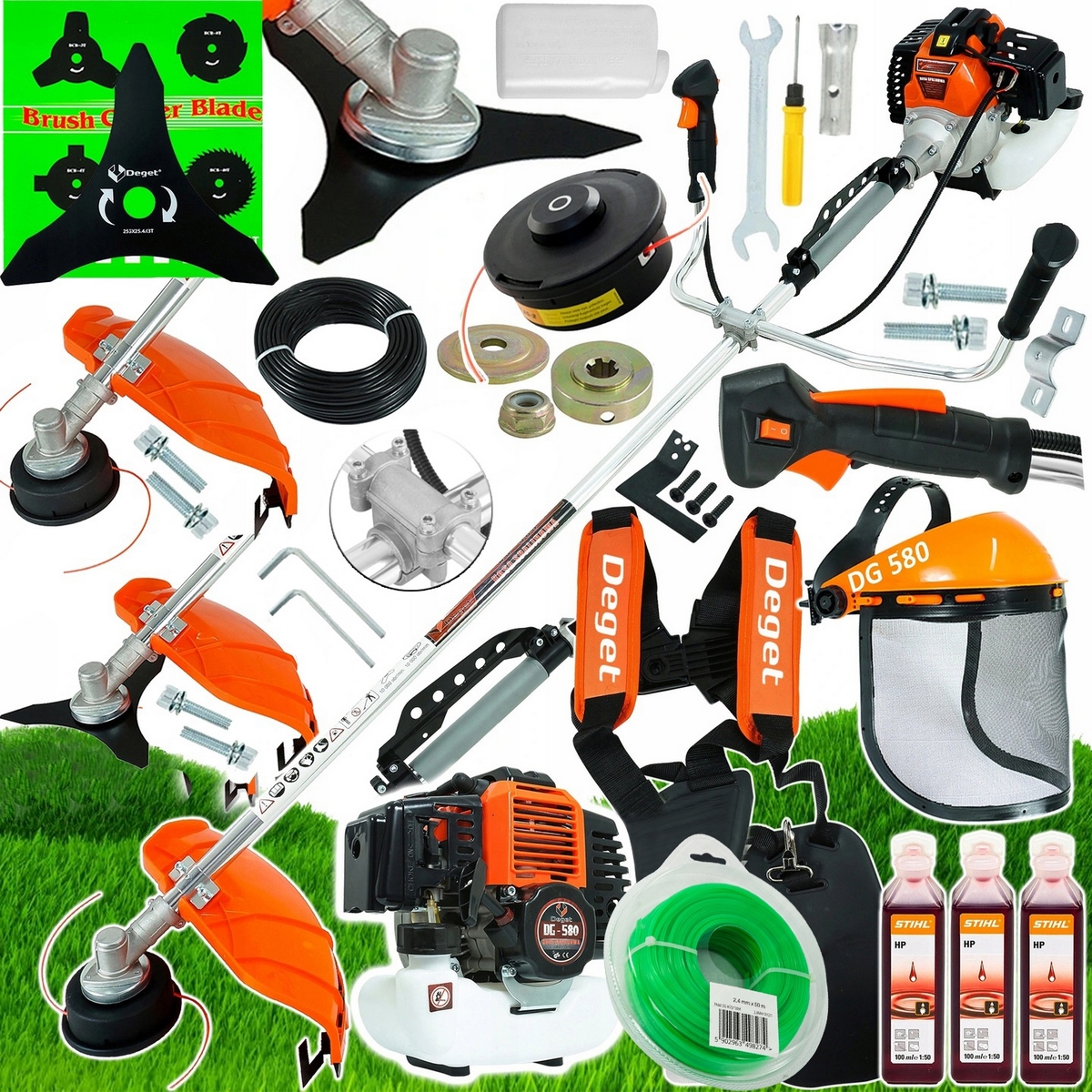 Deget benzínový krovinorez 150 cm 8 kg 3500 W 2 HP